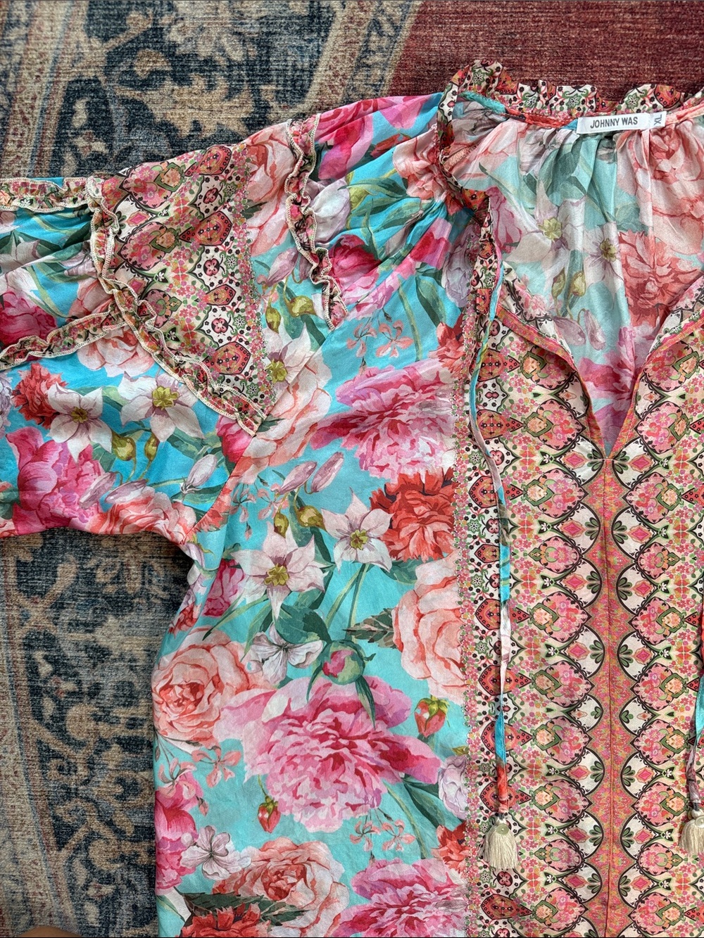 JOHNNY WAS Rose Narcisa Blouse Size XL - Picture 5 of 15